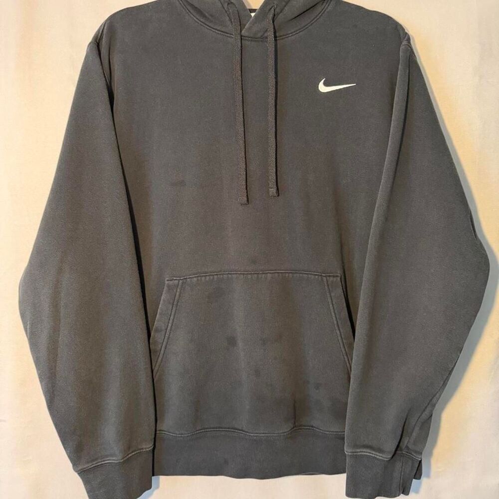 Nike Men's Grey and Black Hoodie
